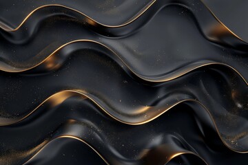 ondas metálicas de estilo lujoso. dorado y negro