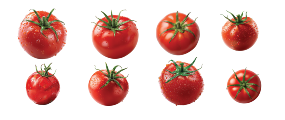 Collection of tomato isolated on transparent background. Generated ai.