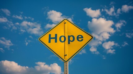Vibrant Yellow Hope Inspiration Sign AI Generated