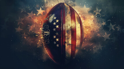 American football concept banner on dark