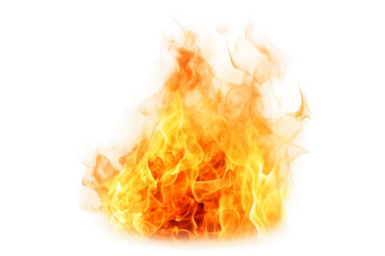 Dancing Flames on a Blank Canvas. On a White or Clear Surface PNG Transparent Background.