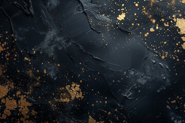 Black and gold paint smears as abstract background