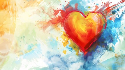 Abstract watercolor heart background