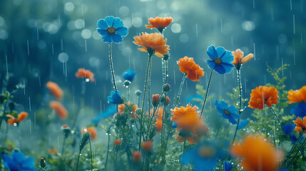 Lush flowering meadow.