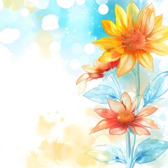 Flowers with a pastel background and a bokeh effect.