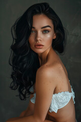 Fototapeta premium A beautiful girl. An aesthetic portrait of a woman