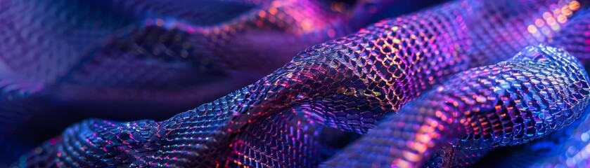In a macro closeup, the intricate security threads woven into a banknote shimmer under ultraviolet light, revealing hidden patterns that guard against counterfeiting