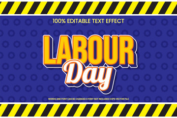 Obraz premium Editable text effect Labour Day 3d cartoon template style modern premium vector