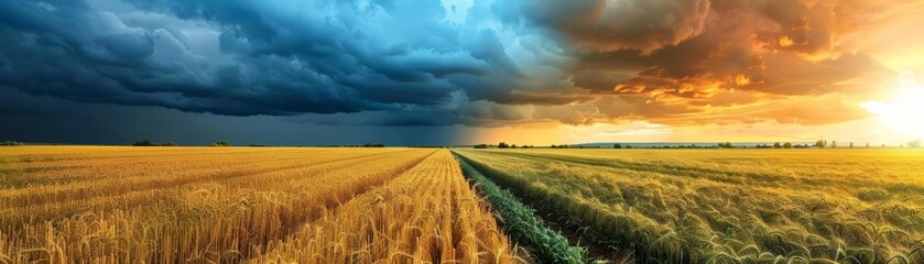 Obraz premium Meteorological data is integral to the agriculture sector, where farmers rely on accurate weather forecasts to determine the best times for planting and harvesting crops