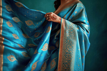 Beautiful indian woman in traditional saree - Powered by Adobe