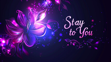 A vibrant violet background illuminating the inspirational quote "Stay True to You"