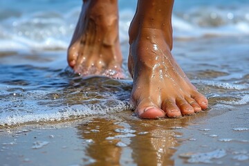 Persons Feet on the Beach