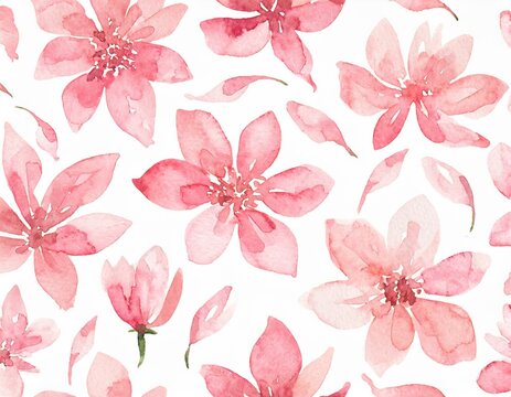 Fototapeta Tapeta vintage różowe namalowane kwiaty 