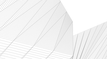 abstract buildings, architectural drawing 3d