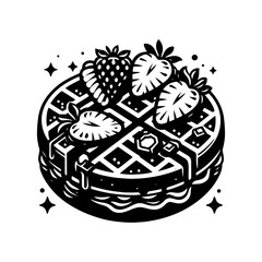 Silhouette of a Mouthwatering Waffle - Ideal for Designers, Waffle Illustration
