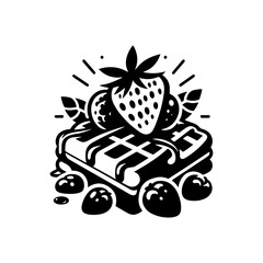 Silhouette of a Delectable Waffle - Graphic Design Essential, Minimallest Waffle Vector
