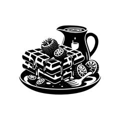 Vector Waffle Silhouette - Versatile Design Element, Waffle Illustration
