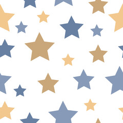 Doodle Cute Star Seamless Pattern. Stars seamless pattern. Festive Stars Wallpaper.