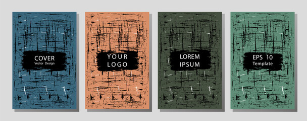Trend design. front report Layout with black stripes on colorful gradient background for corporate purpose.