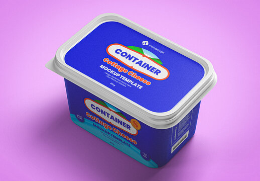 Plastic Dairy Container Mockup