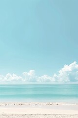 Fototapeta premium Tropical beach with blue sky, perfect summer vacation abstract background and holiday travel concept