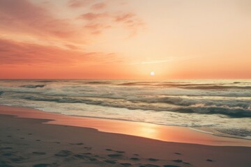 Fototapeta na wymiar Sunset looking over beach outdoors horizon nature