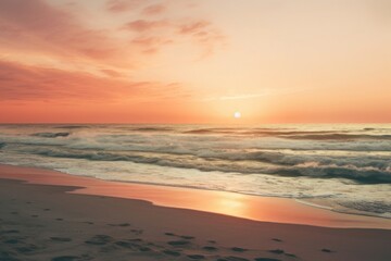 Obraz premium Sunset looking over beach outdoors horizon nature