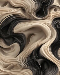 Abstract pattern with flowing and swirling layers of material, smooth, wavy lines and curves that intertwine with each other, Generative AI.