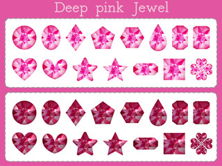 ピンク色の宝石セット　ディープピンクのジュエルセット