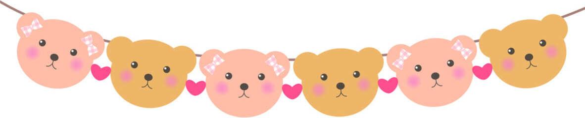Garland made of a bear character