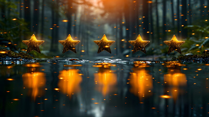 Five golden rating star