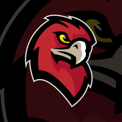 Eagle mascot design for logo. Sports branding. Eagle head badge. Sport logo vector template