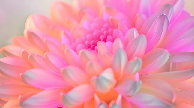 a video featuring a three-dimensional pastel flower head with a 3D effect.