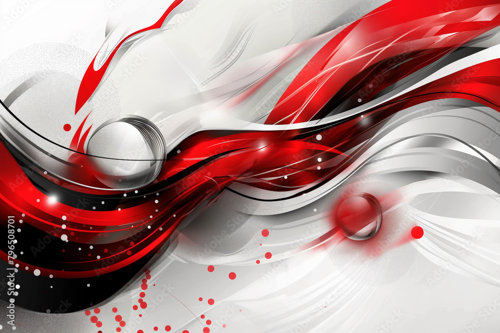 Wall mural abstract business background with abstract red and silver elements