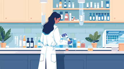 Vaccine research female scientist conducting experiment