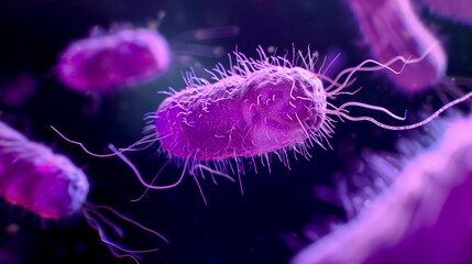 illustration of Salmonella bacteria that cause the disease Salmonellosis - food poisoning concept