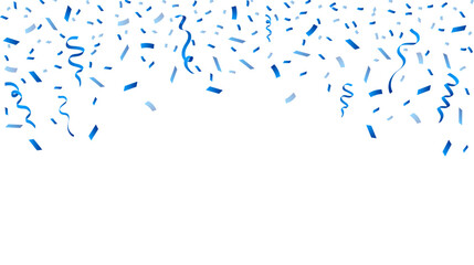 Blue confetti isolated on white background. Festive confetti decoration element. Vector illustration