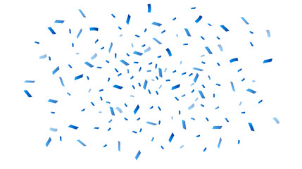 Blue confetti isolated on white background. Festive confetti decoration element. Vector illustration