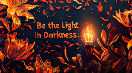 A vibrant vanilla backdrop highlighting the empowering phrase "Be the Light in Someone's Darkness"