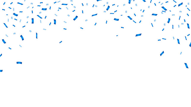 Blue confetti isolated on white background. Festive confetti decoration element. Vector illustration