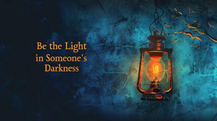 A vibrant vanilla backdrop highlighting the empowering phrase "Be the Light in Someone's Darkness"