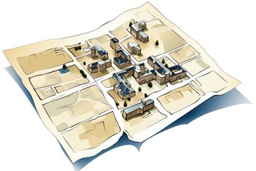 A map paper building architecture diagram