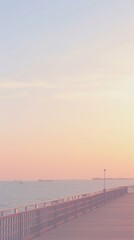 Fototapeta premium The pier boardwalk outdoors horizon.