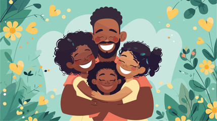 Vector greeting card for Happy Fathers day of smiling