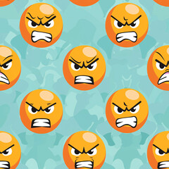 seamless pattern angry emoji