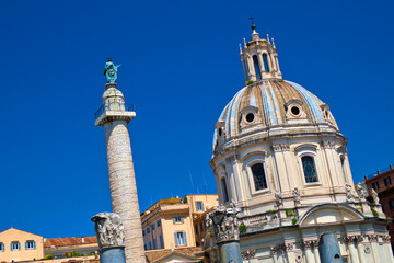 Santa María di Loreto Church, Trajan Forum, Rome, Lazio, Italy, Europe - obrazy, fototapety, plakaty