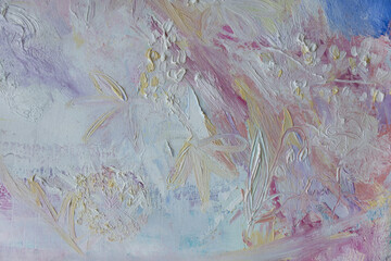 Abstract flowers painting. Decorative gentle background.