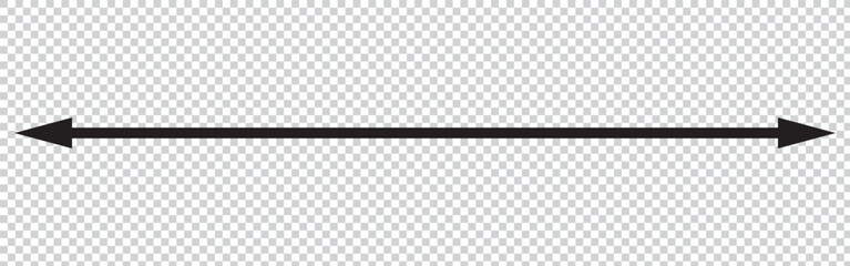 Thin long straight double arrow. Vector illustration. Double arrow icon set . two side arrows icon vector. Dual semi circle arrow. Vector illustration. 