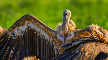 Eurasian Griffon Vulture, Gyps fulvus, Agricultural Fields, Castilla y Leon, Spain, Europe