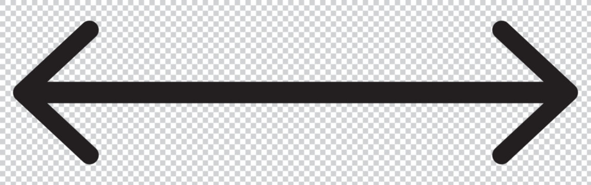 Thin long straight double arrow. Vector illustration. Double arrow icon set . two side arrows icon vector. Dual semi circle arrow. Vector illustration. 